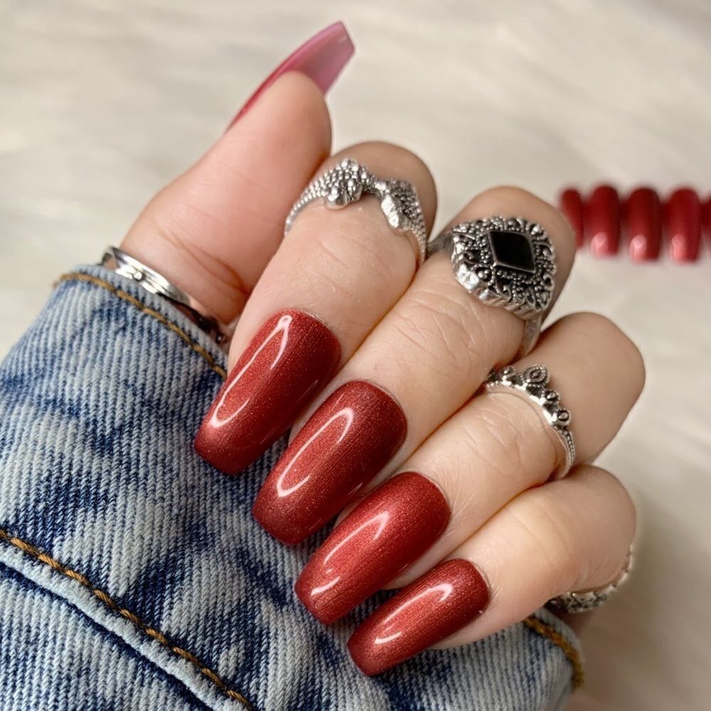 Ruby Wine Custom Press On Nails | High Quality Nails | Handmade